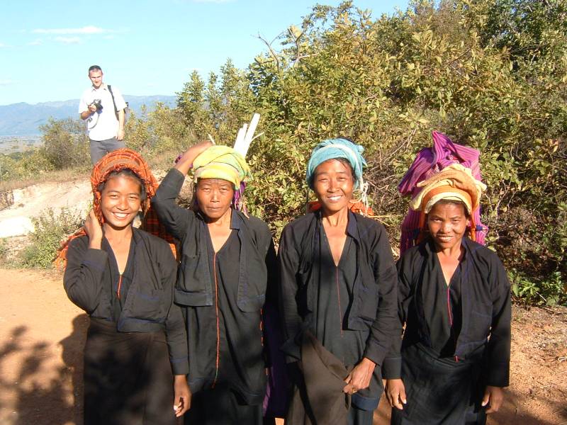 Traveling in Myanmar with tribeswomen